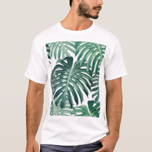 Tropische Dschungelblätter Floraler Hintergrund T-Shirt