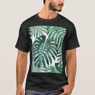 Tropische Dschungelblätter Floraler Hintergrund T-Shirt