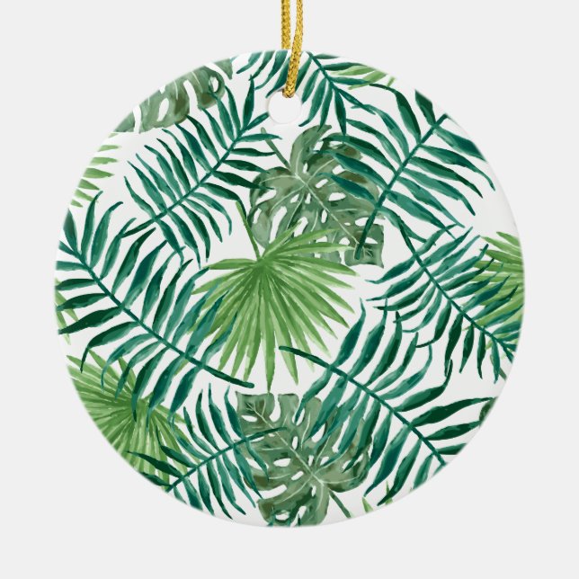 Tropische DschungelBlätter Keramik Ornament (Vorne)