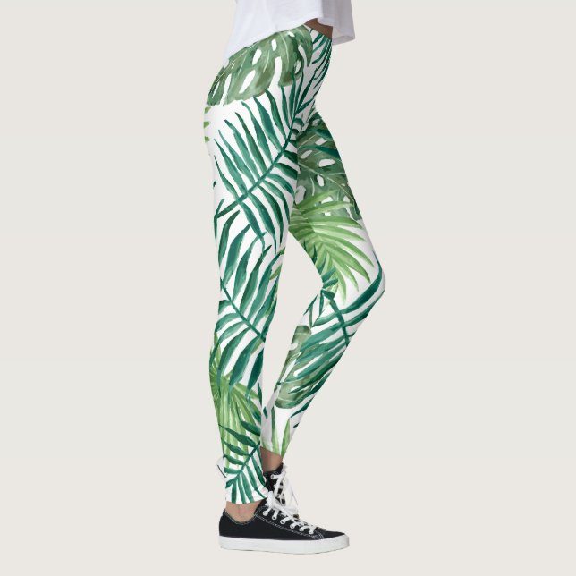 Tropische DschungelBlätter Leggings (Rechts)
