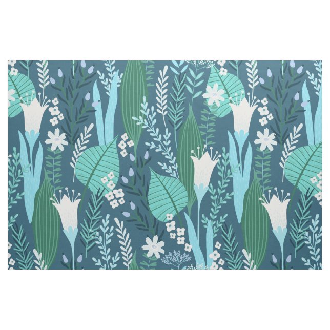 Tropische Dschungelmuster-Blume und Blätter Stoff (Yard (91,4 cm))