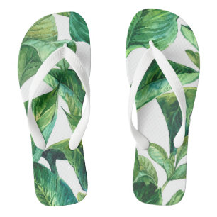 Tropische Dschungelpalme Blätter Flip Flops