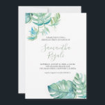 Tropische Einladungen zum Geburtstag online<br><div class="desc">Feiern Sie stilvoll mit diesen Geburtstagseinladungen online, perfekt für ein tropisches Party am Strand oder ein Sommerspiel! Diese Einladung zum Geburtstag eines Erwachsenen enthält den Ehrengast in einem handgeschriebenen, schicken Skript, gepaart mit Veranstaltungsdetails in einem zeitlosen kohlegrauen Serif-Schriftart. Ein lebendiger oberer Rand von originalen Aquarellpalmen Blätter in erfrischenden Blau-, Grün-...</div>