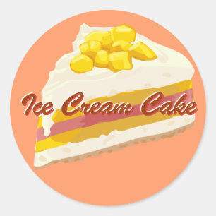 Tropische Eiscreme-Kuchen-Aufkleber Runder Aufkleber