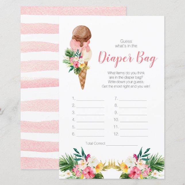 Tropische Eiscreme: Was ist in der Windeltasche? (Vorne/Hinten)