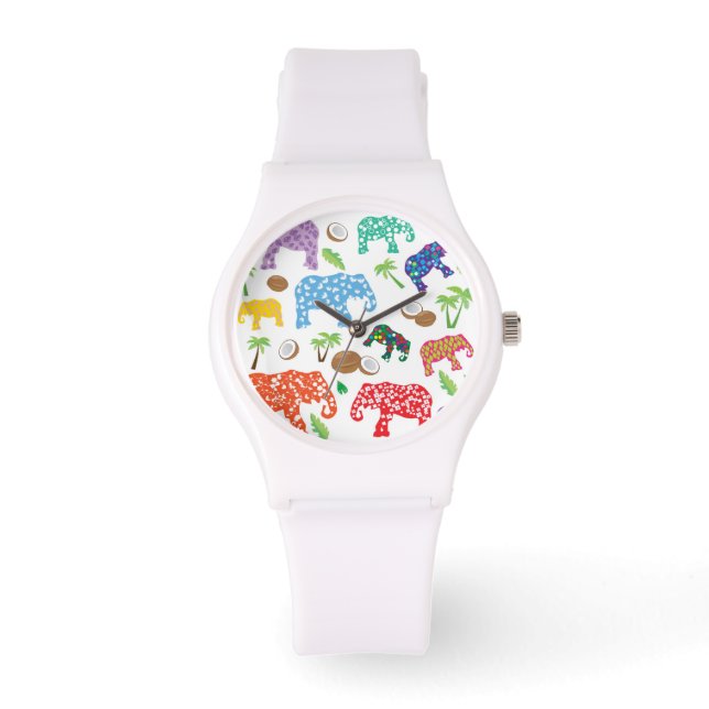 Tropische Elefanten Armbanduhr (Vorderseite)