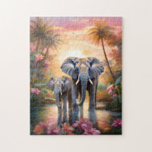 Tropische Elefanten-Puzzle