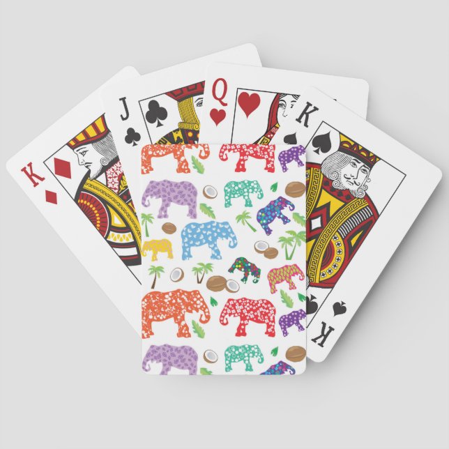Tropische Elefanten Spielkarten (Rückseite)