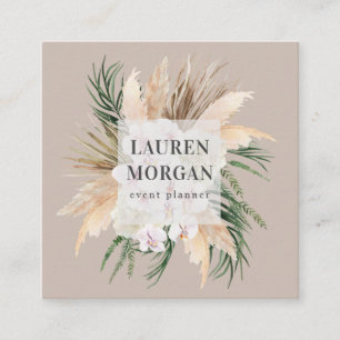 Tropische elegante, florale Square Business Card Quadratische Visitenkarte