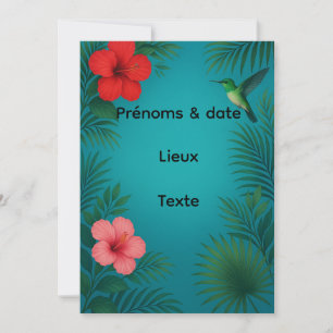 Tropische elegante Hochzeitseinladung – Hibiskus Einladung
