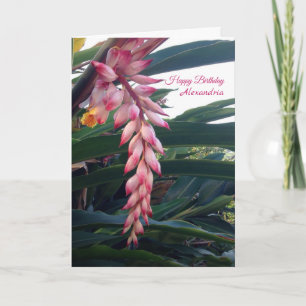 Tropische Elegante Rosa Blume Geburtstag Karte