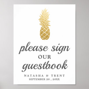 Tropische Eleganz   Ananas-Hochzeitszeichen Poster