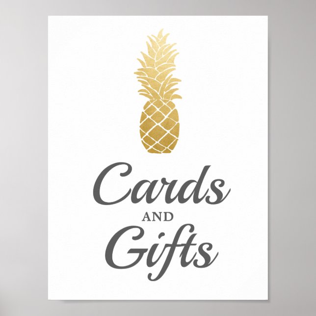 Tropische Eleganz | Ananas - Karten und Geschenke  Poster (Vorne)