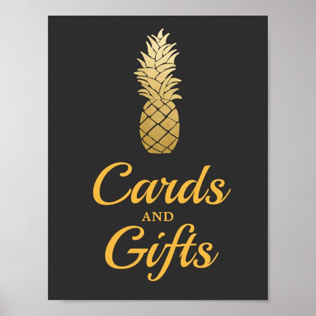 Tropische Eleganz | Ananas - Karten und Geschenke  Poster (Vorne)
