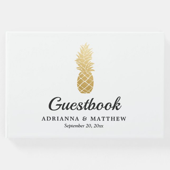 Tropische Eleganz | Ananas Wedding Gästebuch (Vorderseite)