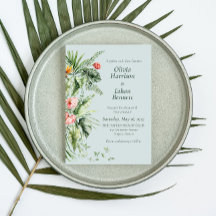 Tropische Eleganz Botanische Hochzeitseinladung