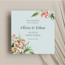 Tropische Eleganz Botanische Save-the-Date-Karte