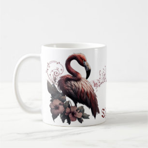 Tropische Eleganz, der Flamingo in der Dämmerung. Kaffeetasse