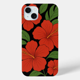 Tropische Eleganz Rote Hibiskus auf Schwarz Case-Mate iPhone Hülle