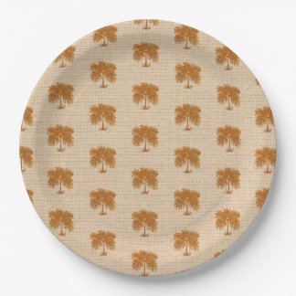 Tropische Erdtöne Inselpalme Thanksgiving Pappteller