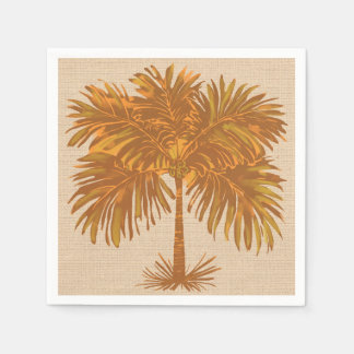 Tropische Erdtöne Inselpalme Thanksgiving Serviette