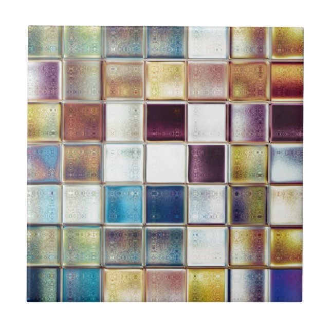 Tropische Erinnerungens-Mosaik-Fliesen-Kunst Fliese (Vorderseite)