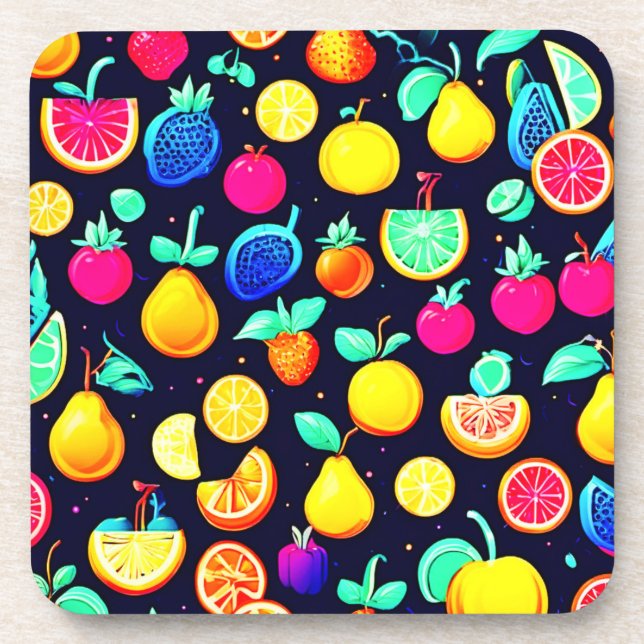 Tropische Erntemuster Getränkeuntersetzer (Vorderseite)