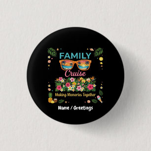 Tropische Familien-Kreuzfahrt-Erinnerungen Floral  Button
