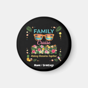 Tropische Familien-Kreuzfahrt-Erinnerungen Floral Magnet