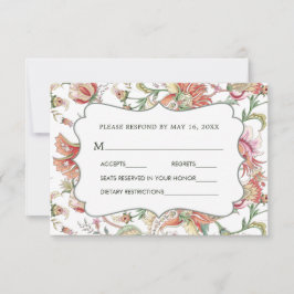 Tropische Fantasie Boho Bloral Wedding RSVP 2 Karte