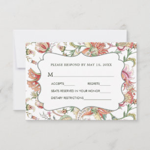 Tropische Fantasie Boho Bloral Wedding RSVP 2 Karte
