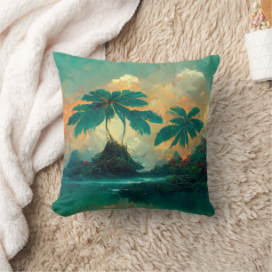 Tropische Fantasy Sea & Palm Trees Kissen