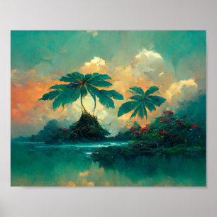 Tropische Fantasy Sea & Palm Trees Poster