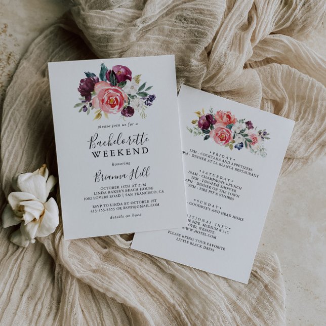 Tropische Farben Sommer Bachelorette Wochenende Einladung (Von Creator hochgeladen)