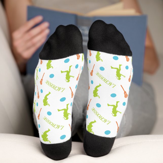 Tropische Farben Weibliche Lacrosse Spielmuster So Socken (Unterseite)
