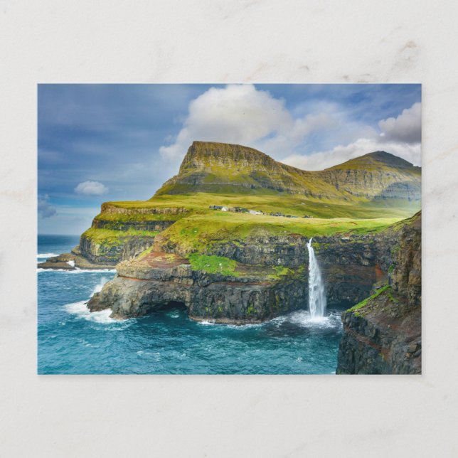 Tropische Färöer Archipel Landschaftliche Insel Postkarte (Vorderseite)