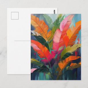 Tropische Federn – Lebendige botanische Abstraktio Postkarte