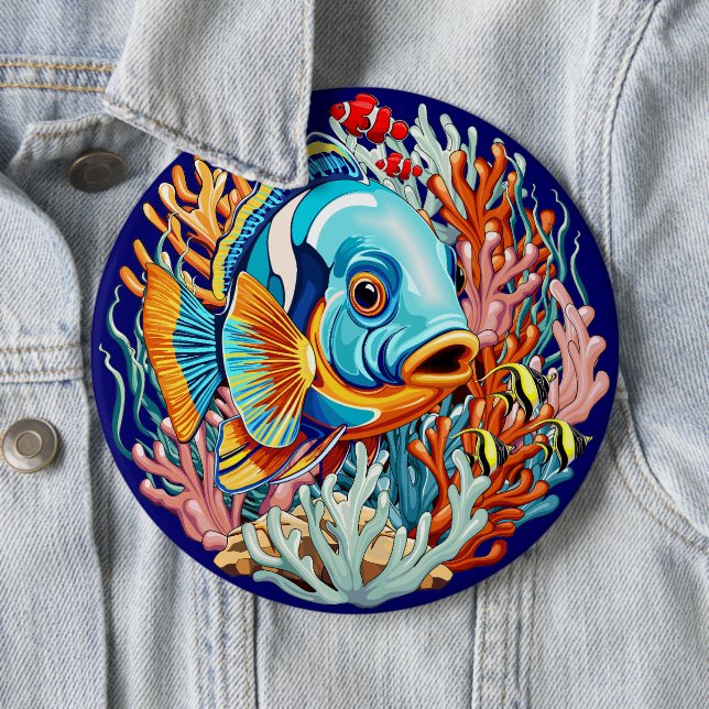Tropische Fisch Bunte Sommer Stimmung Button (Beispiel)