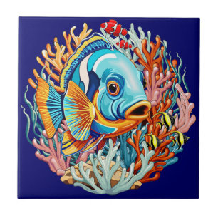 Tropische Fisch Bunte Sommer Stimmung Fliese
