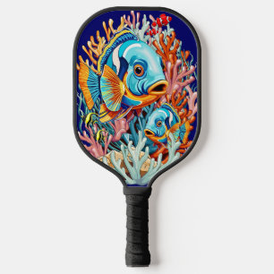 Tropische Fisch Bunte Sommer Stimmung Pickleball Schläger