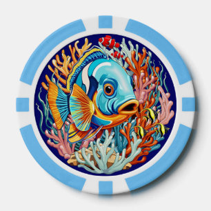 Tropische Fisch Bunte Sommer Stimmung Pokerchips