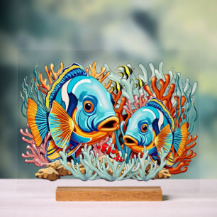 Tropische Fisch Bunte Sommerstimmung Acrylschild