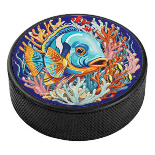 Tropische Fisch Bunte Sommerstimmung Eishockey Puck