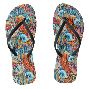 Tropische Fisch Bunte Sommerstimmung Flip Flops