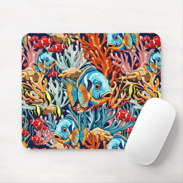 Tropische Fisch Bunte Sommerstimmung Mousepad (Mit Mouse)
