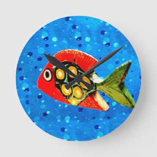 Tropische Fisch-Uhr Runde Wanduhr
