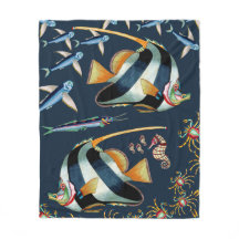 Tropische Fisch-und Krabben-Fleece-Decke 2