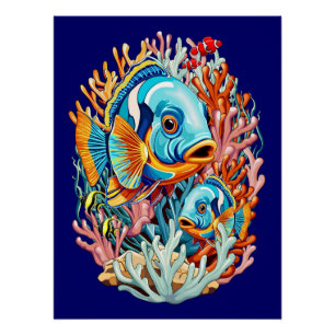 Tropische Fischbunte Sommerstimmung Poster