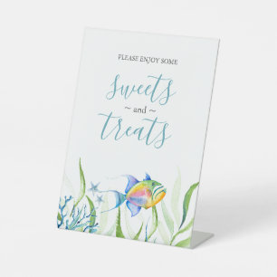 Tropische Fischdusche Dessert Tabletop-Zeichen Sockelschild