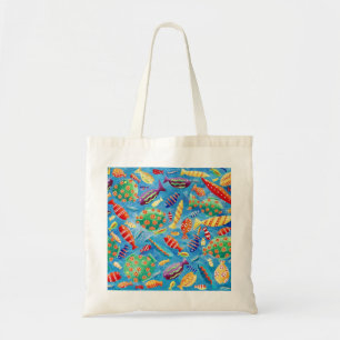 Tropische Fische Bunte Acrylmalerei Tragetasche